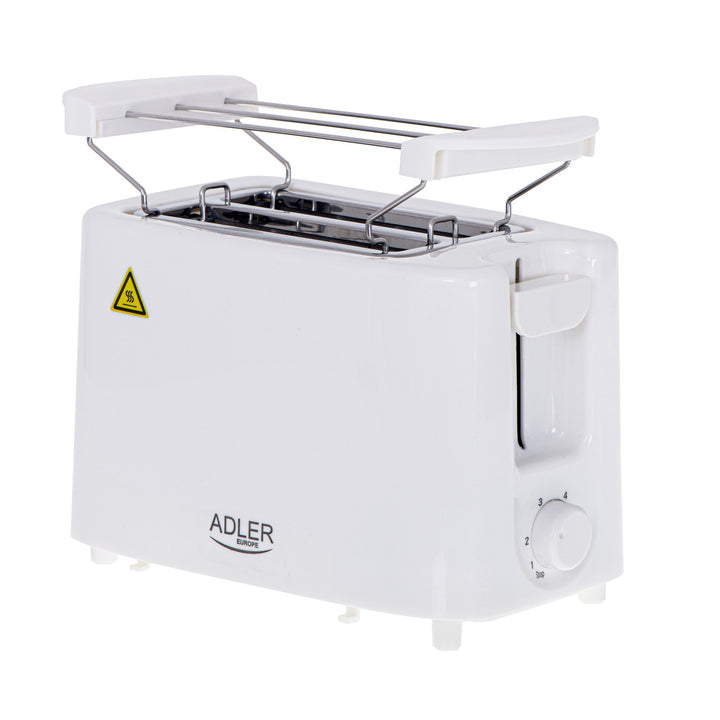 Adler toaster, 6 degrees of control, bun grate, 900W, white, AD 3223