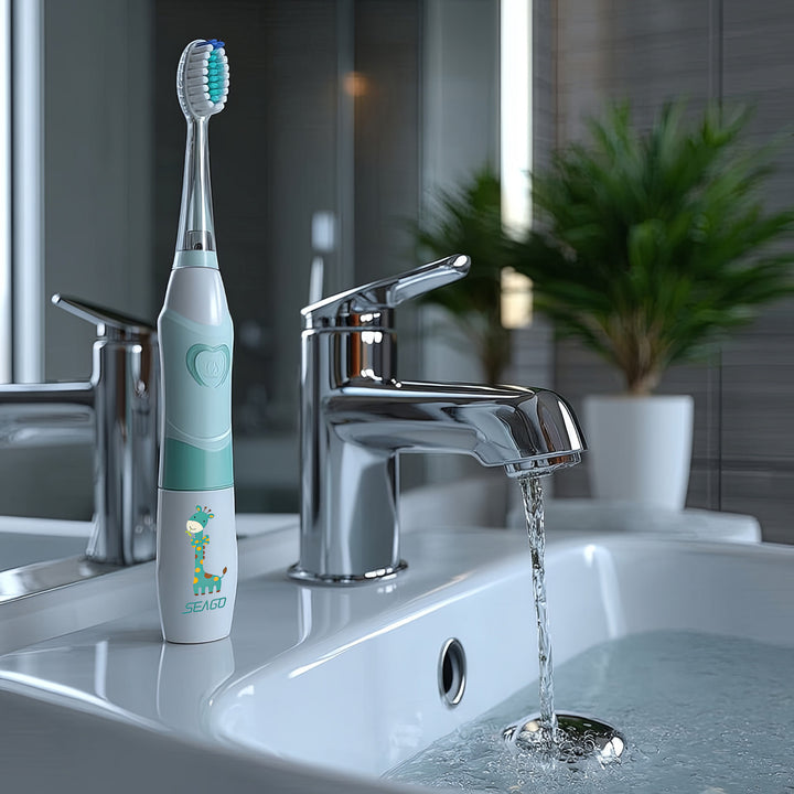 Scuab fiacla sonach do pháistí SEAGO, glas, 1xAAA 1.5V (nach bhfuil san áireamh), 3 leid, SG-977 Glas