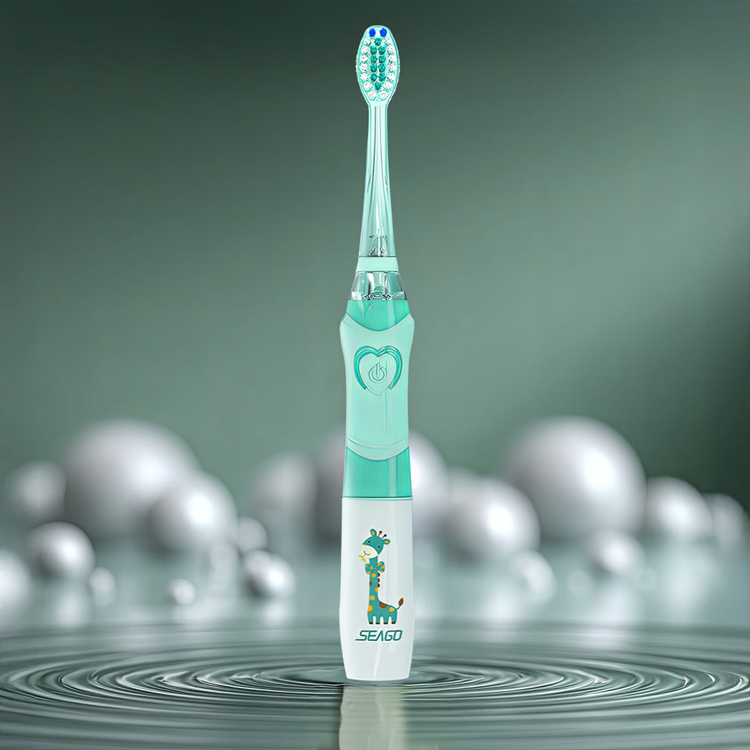 Scuab fiacla sonach do pháistí SEAGO, glas, 1xAAA 1.5V (nach bhfuil san áireamh), 3 leid, SG-977 Glas