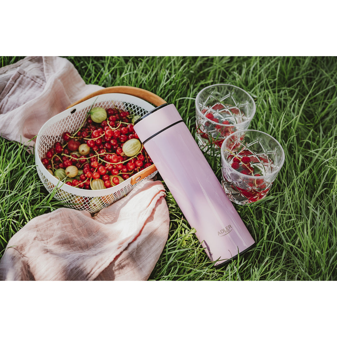 Adler thermos flask, LED touch display, capacity 473 ml, pink, AD 4506
