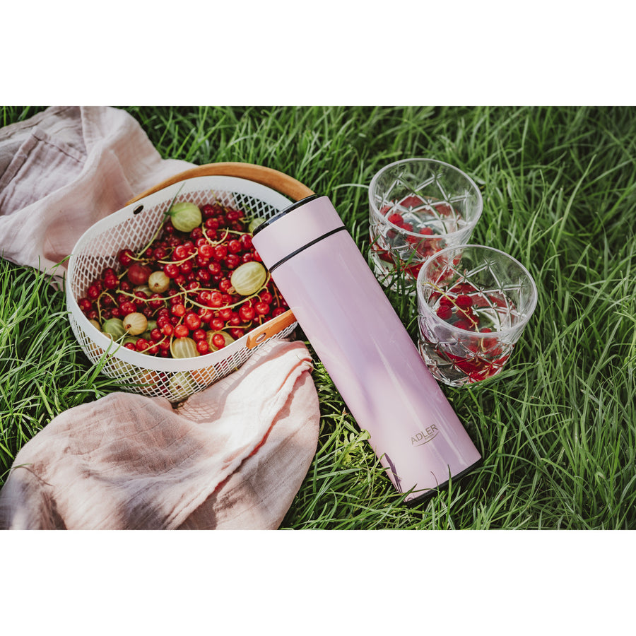 Adler thermos flask, LED touch display, capacity 473 ml, pink, AD 4506