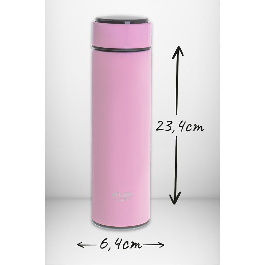 Adler thermos flask, LED touch display, capacity 473 ml, pink, AD 4506