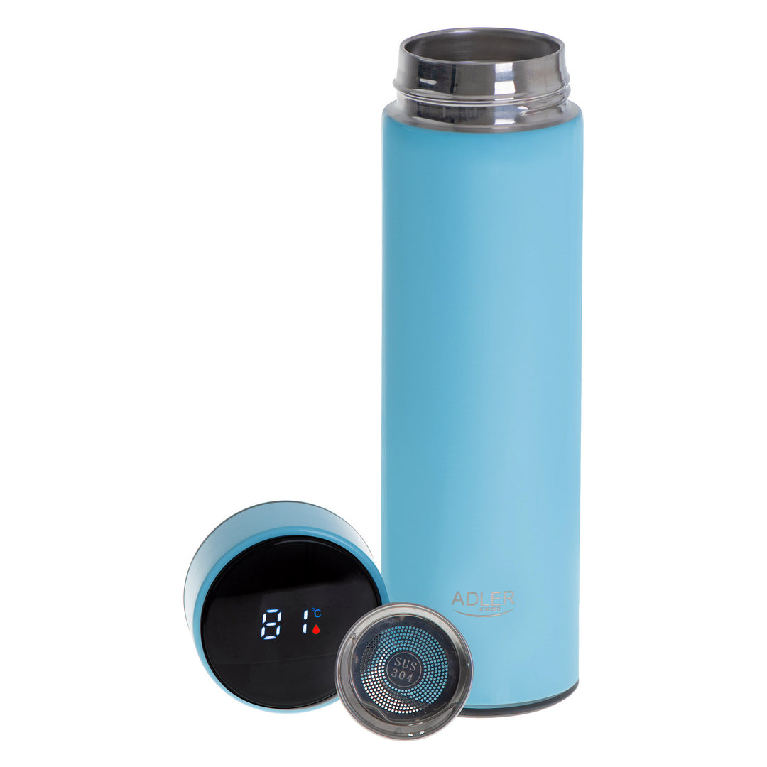 Adler thermos flask, LED touch display, capacity 473 ml, blue, AD 4506