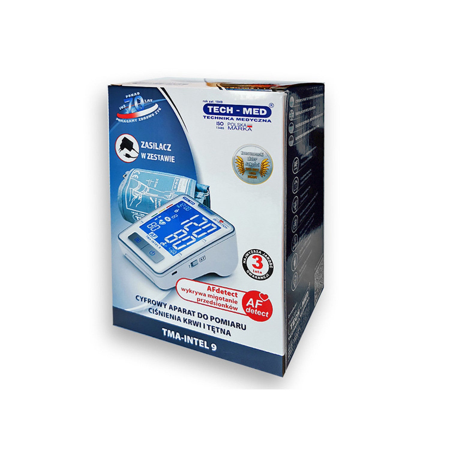 Afib Monitoring Icon Tech-Med blood pressure monitor, atrial fibrillation detection, LCD di ...