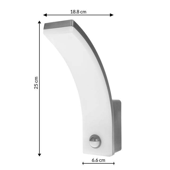 Maclean grey 20W 2000lm IP65 4000K LED lamp with motion sensor