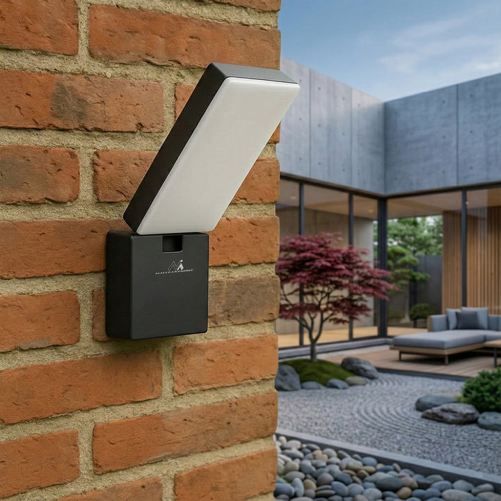 Maclean MCE514 GR Grey Outdoor LED Lamp Garden Porch Patio 10W 700lm IP65 Neutral White 4000K Weatherproof Outdoor Tilting Rotating Adjustable Angle