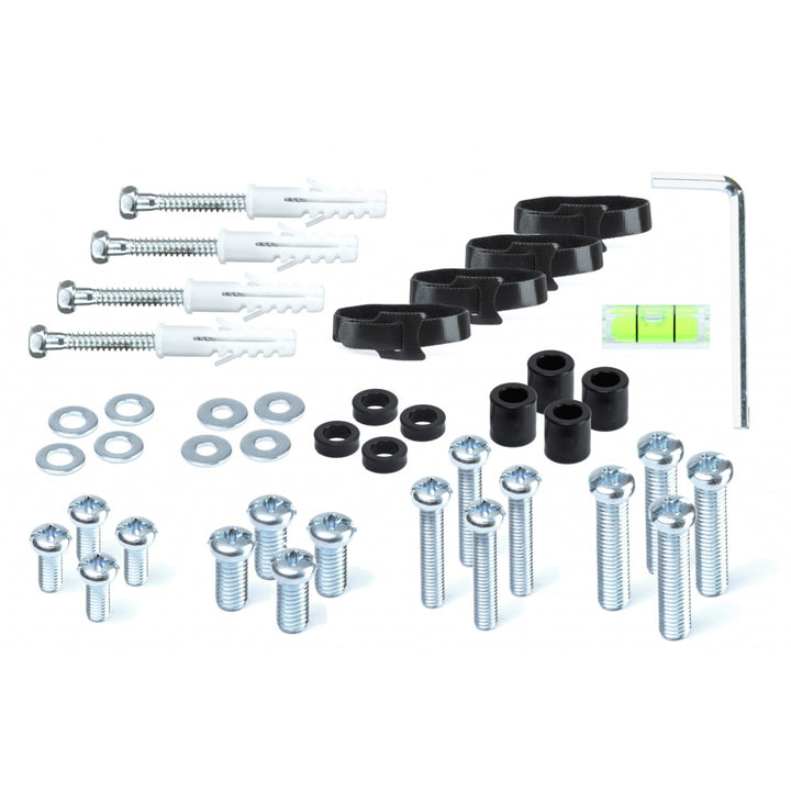 Gléas teilifíse ART do scáileáin 32-70 orlach, ag tacú le suas le 40kg, i bailchríoch dubh snasta le comhoiriúnacht VESA 400x400, samhail AR-89.