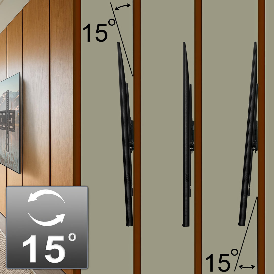 Maclean TV MC-421 Wall Mount Bracket 32"-90" VESA 600x400 80kg Tilting Universal Adjustable Spirit Level Accessories Flat Slim