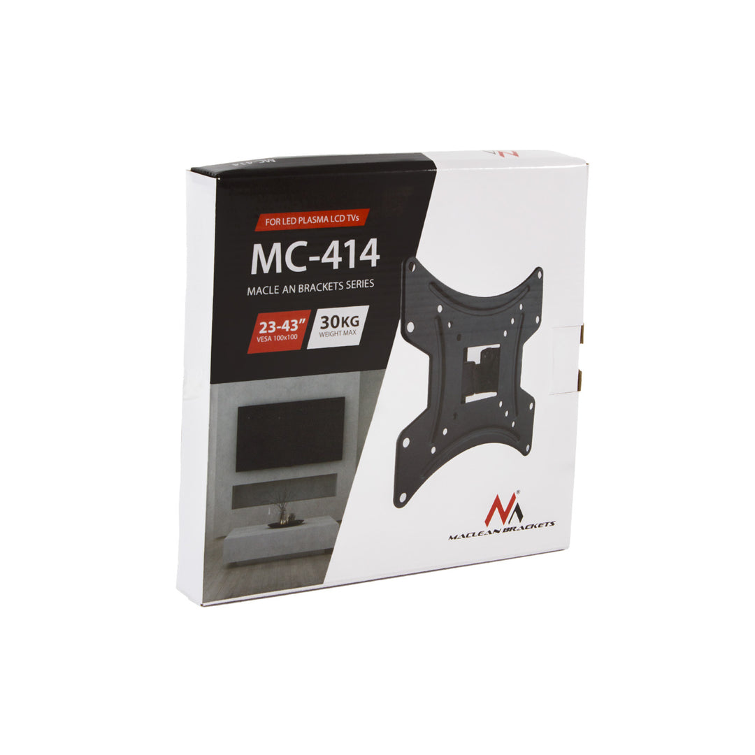 Maclean MC-414 TV Monitor Wall Mount max. VESA 200x200 23-43 30kg Black Tilting Bracket Holder