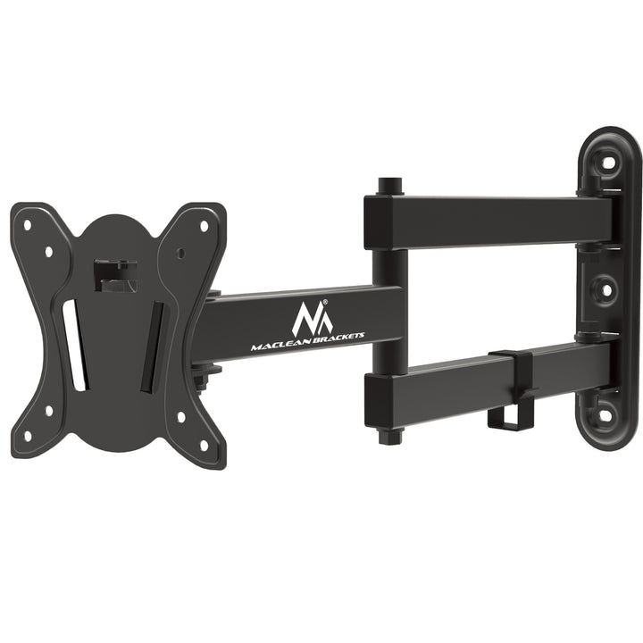 Maclean MC-417 Full Motion TV Monitor Wall Mount 13-32" 30kg max. VESA 100x100 Black  Powder Coated Universal Holder Bracket Adjustable Wall Distance Rotating Tilting