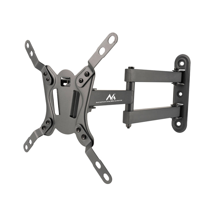 Maclean MC-418 TV Monitor Full Motion Wall Mount 23"-43" 30kg max VESA 200x200 Black Tilting Rotating Adjustable Wall Distance Holder Bracket Sturdy Powder Coating