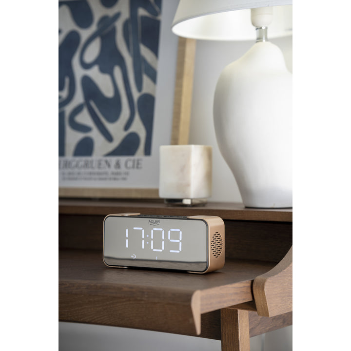 Adler AD 1190 Copper wireless radio alarm clock with LED display and Bluetooth function