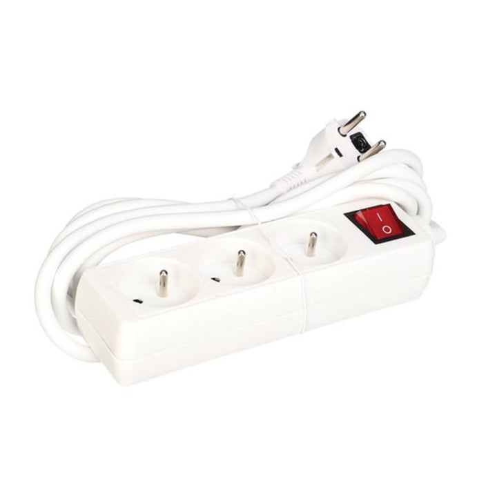 Perel power strip, 3 outlets, 3680W, circuit breaker, EB3S-3