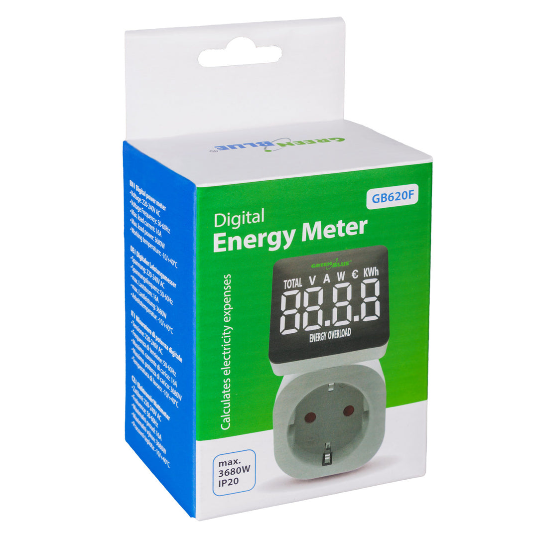 GreenBlue energy meter, wattmeter, 16A, max. 3680W, sub-memory, GB620 F