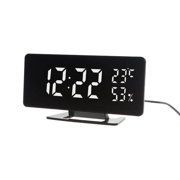 GreenBlue GB395 Digital LED Alarm Clock - Temperature Humidity Thermometer Hygrometer Large Display USB Powered