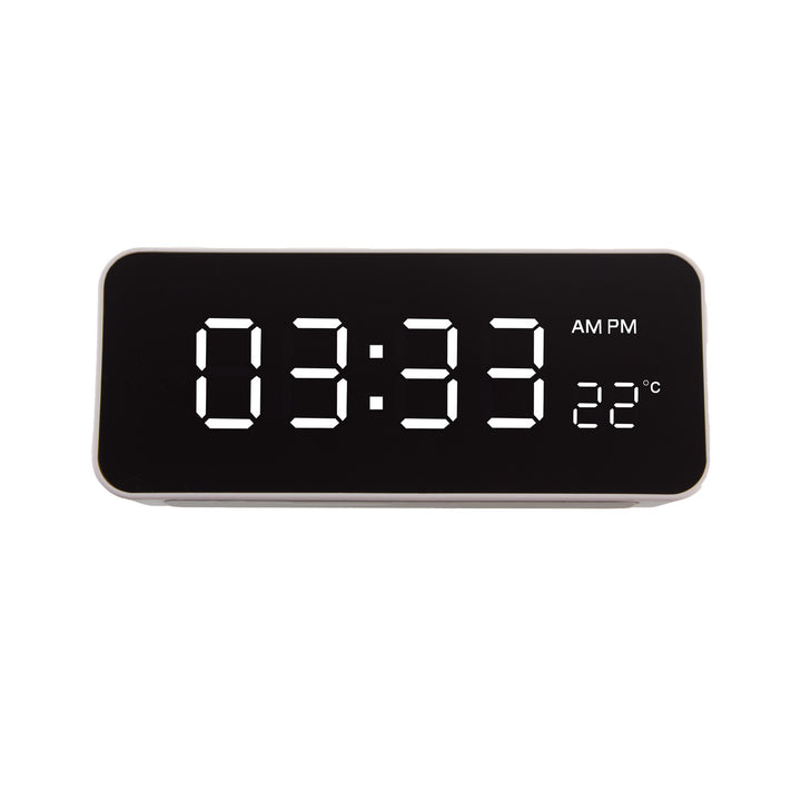 GreenBlue GB397 Digital LED Alarm Clock with Temperature Easy to Read Display Thermometer USB-C Snooze Countdown