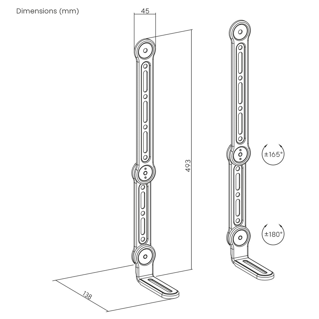 Maclean universal VESA mount for soundbar, 15kg max, MC-334