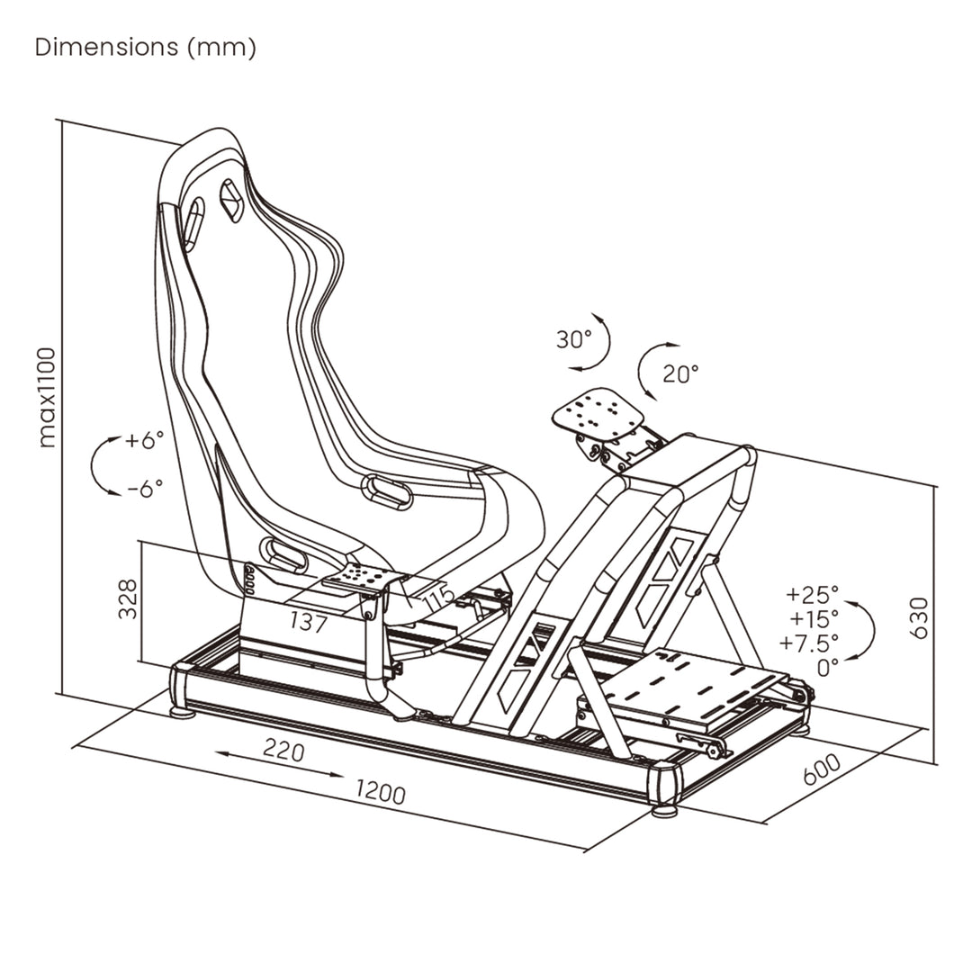 NanoRS racing steering wheel seat stand, 120kg max, RS423