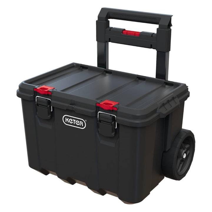 Keter Stack'N'Roll Storage Box Set, 150L Capacity, with Wheels and Telescopic Handle, Durable and Versatile for Easy Transportation