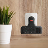 Maclean Quadruple Socket with Switch and Stabilizing Foot, Schuko Type, 2x2.5A & 2x16A, Model MCE224 G/B