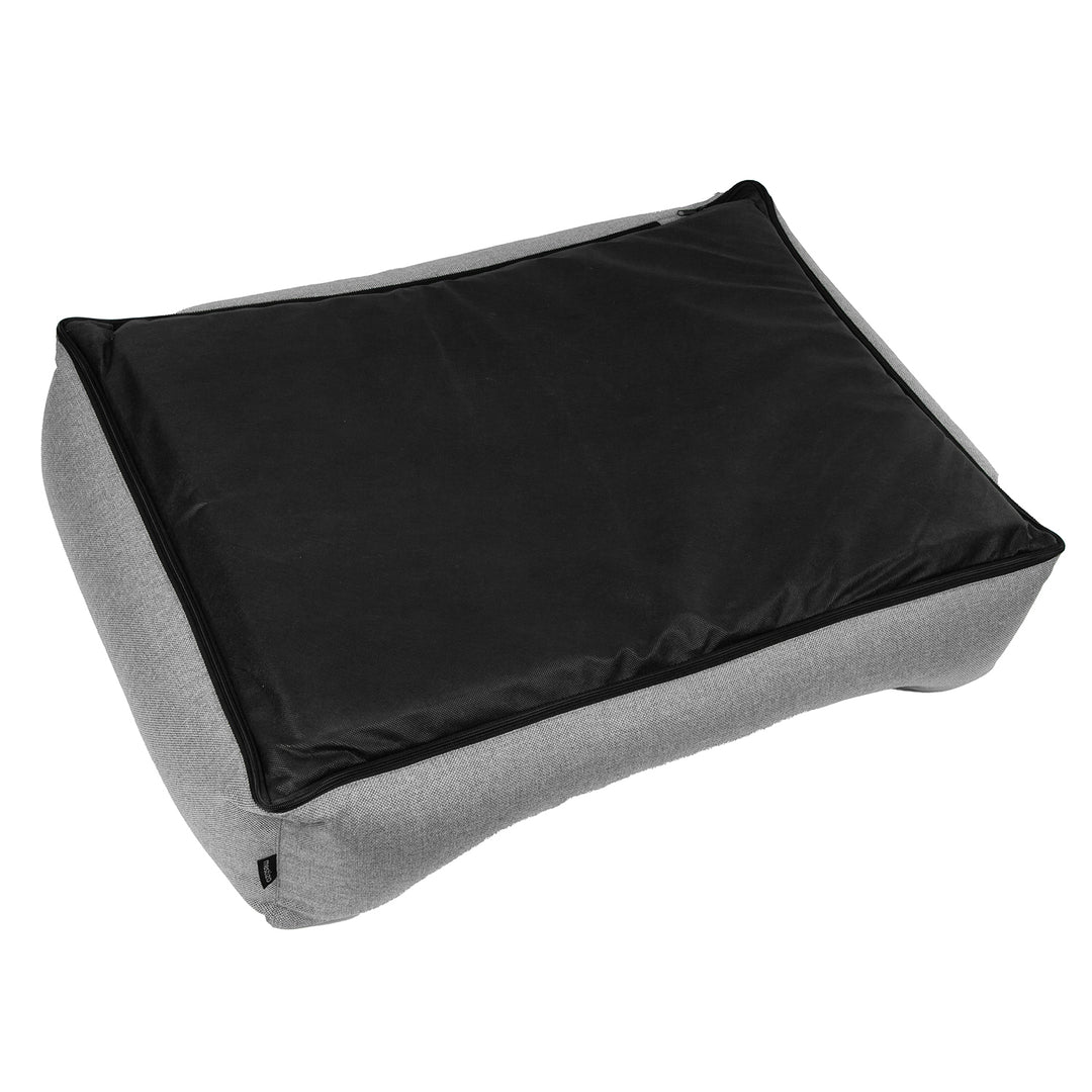 Mestizo Sofa Bed Mallorca Standard TwinFoam Dog Bed Pet Bed 100x75 cm lair, light gray with black trim, SMTF-GRA-B-3