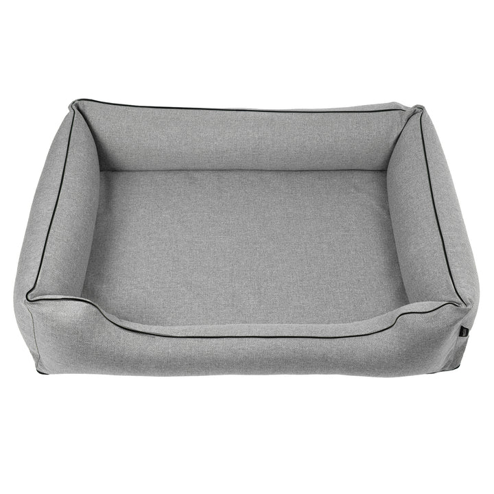 Mestizo Sofa Bed Mallorca Standard TwinFoam Dog Bed Pet Bed 100x75 cm lair, light gray with black trim, SMTF-GRA-B-3