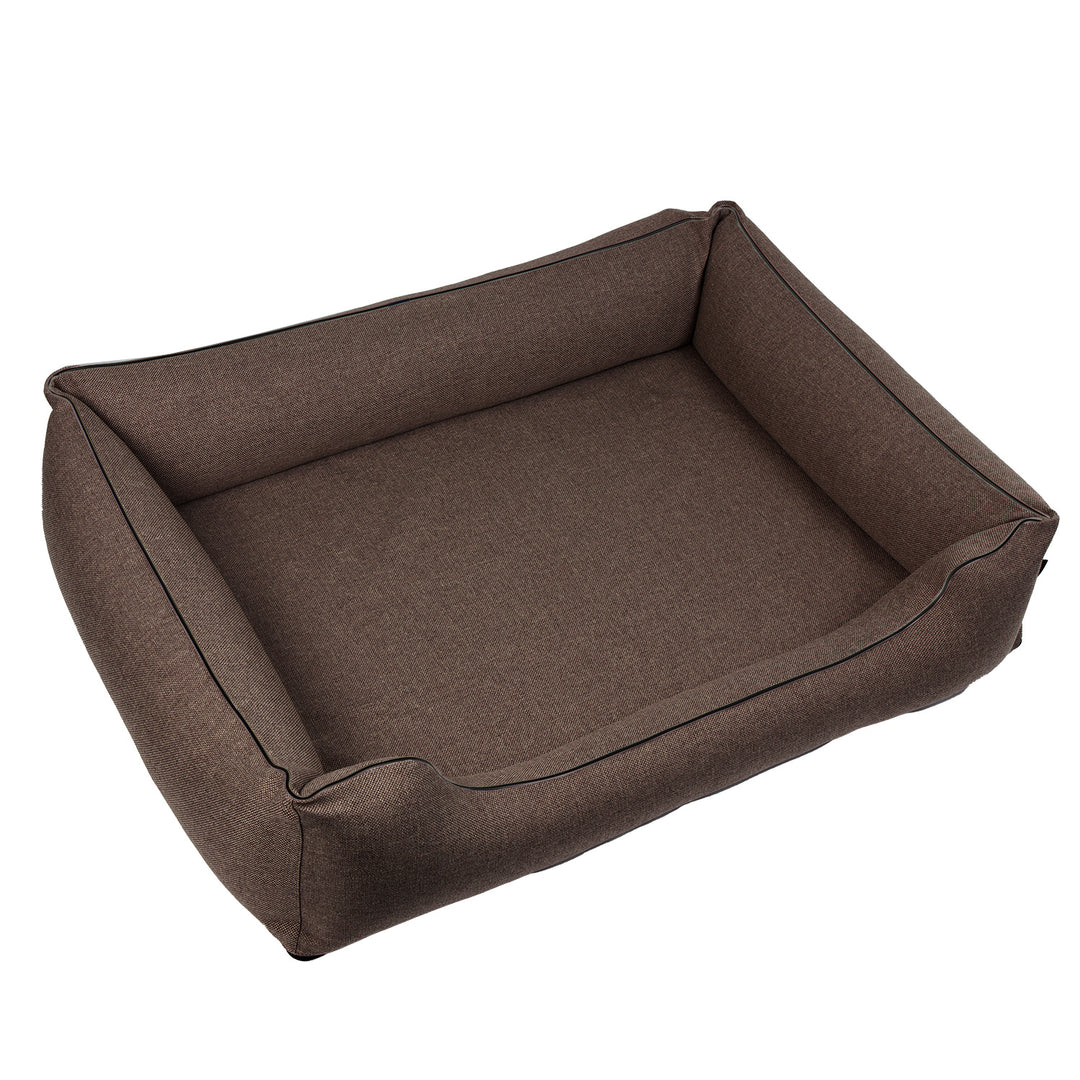 Mestizo Sofa Bed Mallorca Standard TwinFoam Dog Bed Pet Bed 100x75 cm lair, brown with black trim, SMTF-BRO-B-3