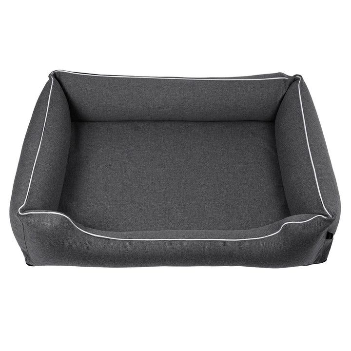 Mestizo Sofa Bed Mallorca Standard TwinFoam Dog Bed Pet Bed 100x75 cm lair, dark gray with white trim, SMTF-STE-W-3