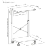 NanoRS CPU cart stand with shelf, 80kg max, adjustable height 550~850mm, RS430