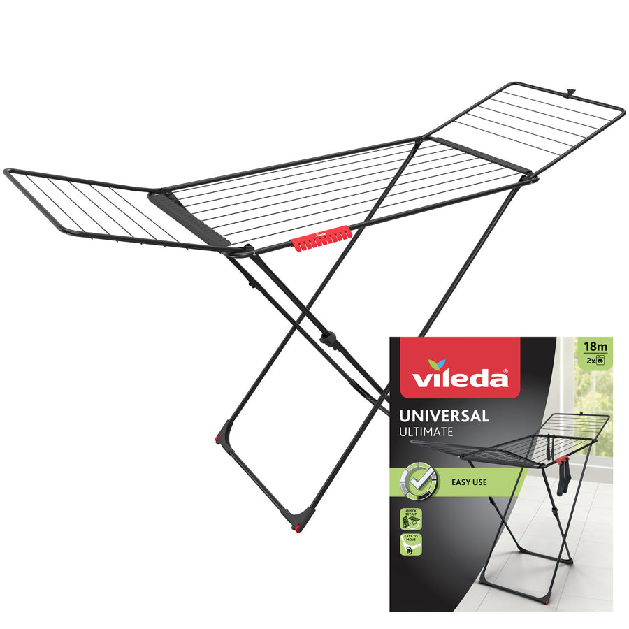 Vileda laundry dryer, drying area 18m, black, Universal Ultimate