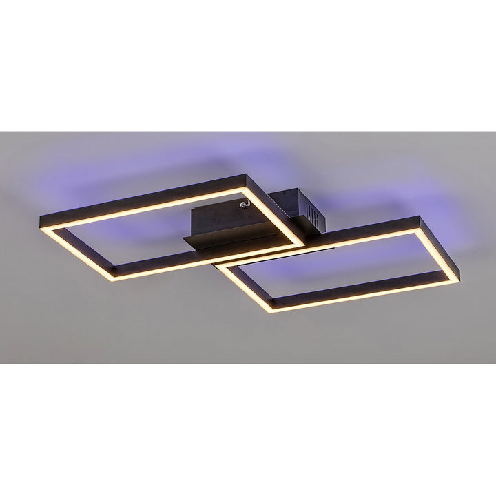 Rabalux, ceiling lamp, LED 40W, black, remote control, Ludano