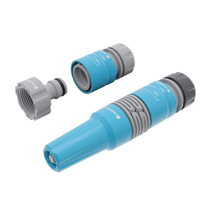 1/2" - 5/8" Adjustable Hose Nozzle Set Cellfast Ideal 50-705 Quick Connect Straight Sprinkler 2 Functions Mist Strong Jet