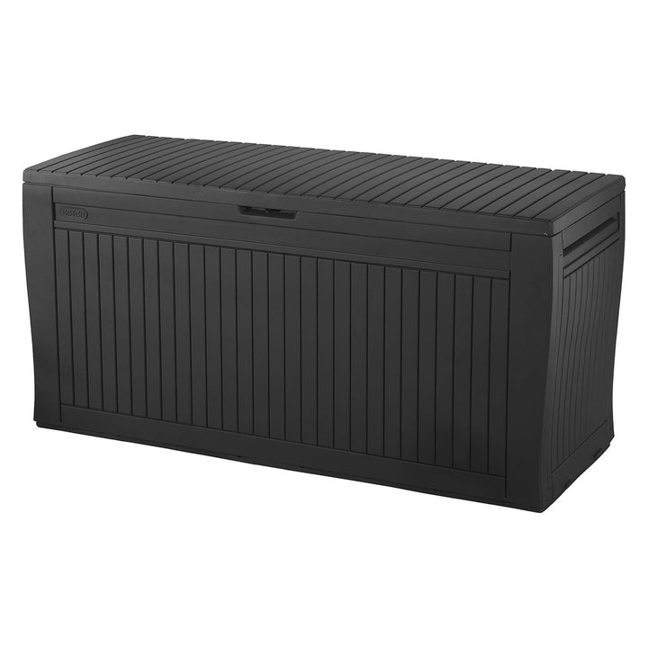 270L Keter 255167 Storage Outdoor Box Garden Chest Deck Patio Balcony Comfy Graphite Grey