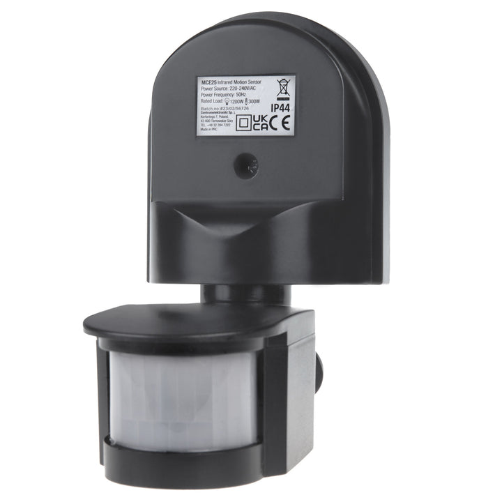 Maclean MCE25 GR Wall-Mounted 180° Motion &amp; Dusk Sensor, 1200W Max, Grey