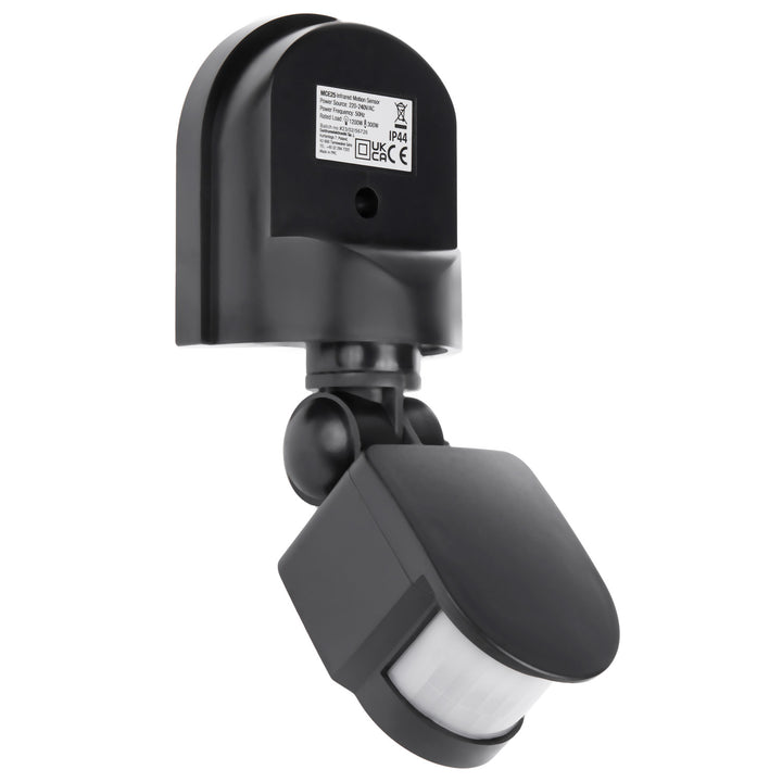 Maclean MCE25 GR Wall-Mounted 180° Motion &amp; Dusk Sensor, 1200W Max, Grey