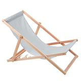 Woodok 2 Comfortable Wooden Deck Chairs, Loungers Ideal for the Beach, Balcony, Terrace, Light Ash Coulour