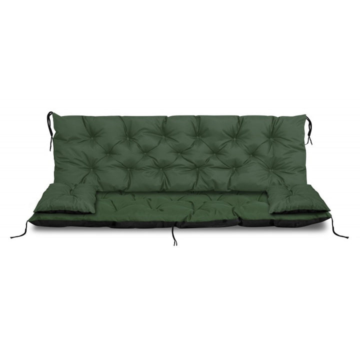 Green Garden Set 100x60x50cm Cushion + 2 Pillows 42 x 42cm Outdoor Chair Cushion Patio Seat Weather-Resistant Waterproof Outdoor Furniture Replacement Cushioned Seat Pad