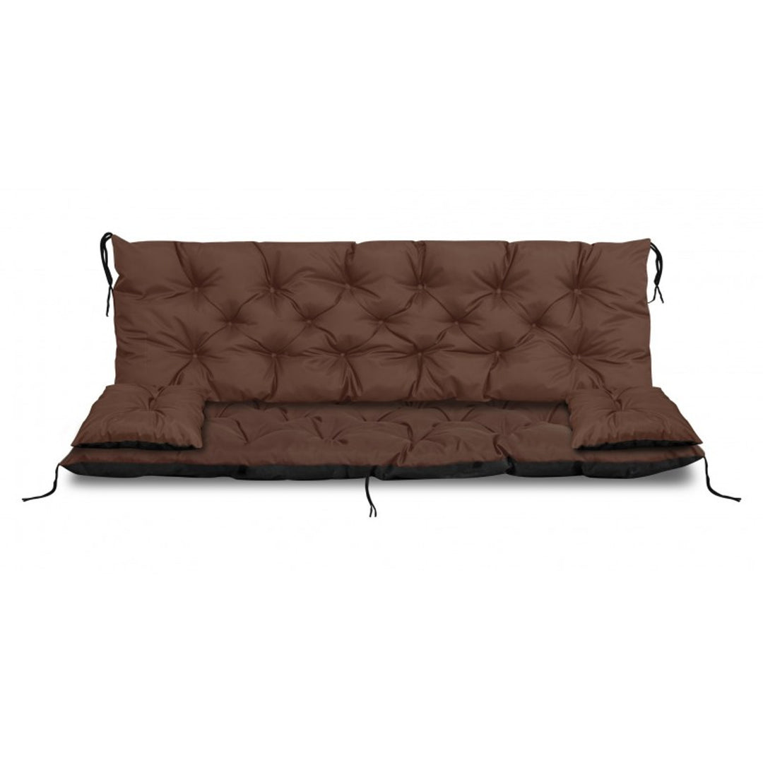 Garden set brown 180x60x50cm + 2 cushions 42 x 42 cm