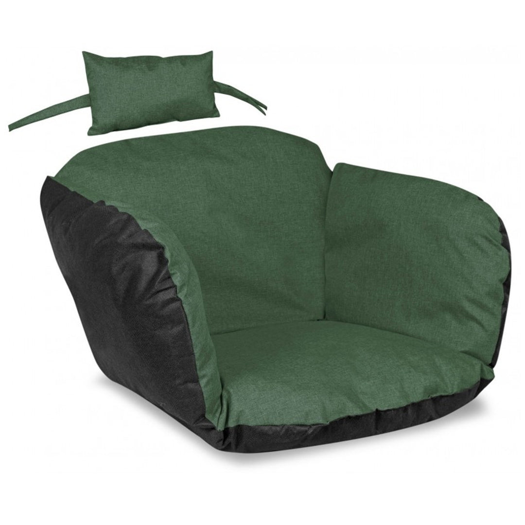 Garden cushion 112x113 cm for stork's nest hanging chair waterproof green