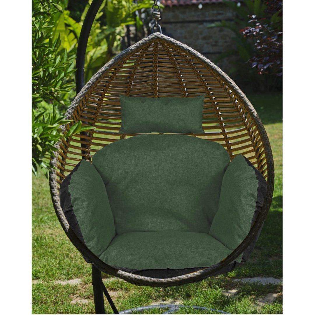 Garden cushion 112x113 cm for stork's nest hanging chair waterproof green