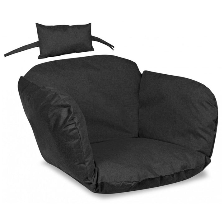 Garden cushion 112x113 cm for stork's nest hanging chair waterproof black