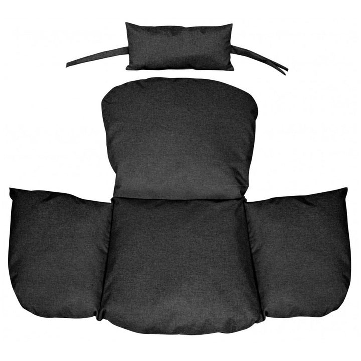 Garden cushion 112x113 cm for stork's nest hanging chair waterproof black