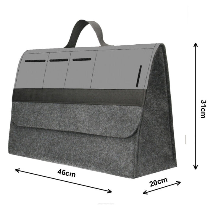 Car Trunk Organizer Bag, Durable Storage Solution, 46x20cm, Ideal for Groceries, Tools, and Travel Essentials