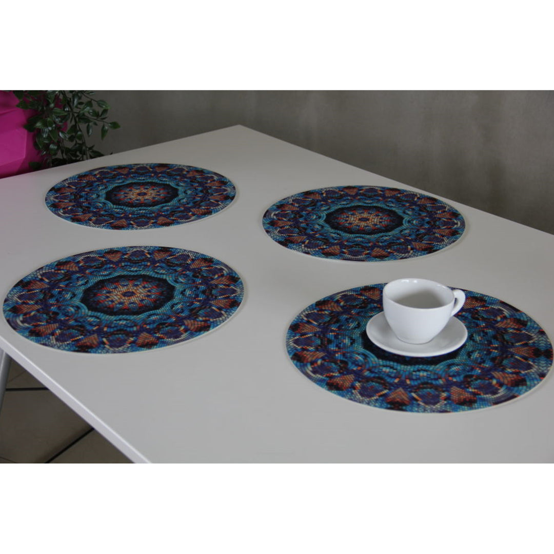 Bertoni Table Mat Set, Placemats, Under Plate Mats, 4 Pieces, Round, 33 cm, Barcelona