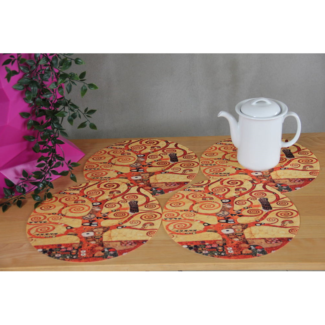 Bertoni Round Table Mat Set, 4 Pieces, 33 cm, Stylish and Durable, Artdeco