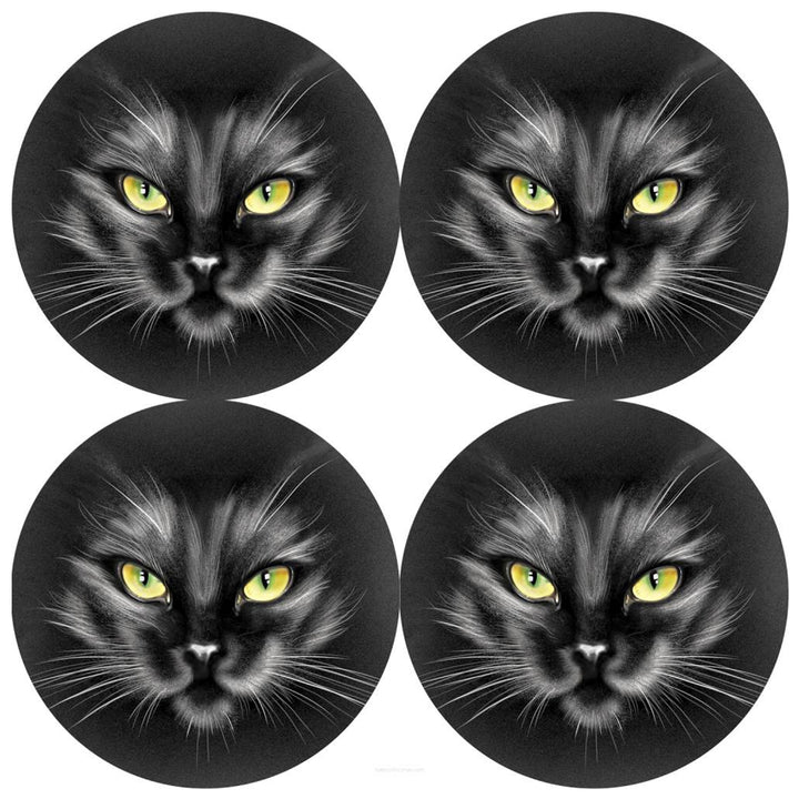 Bertoni Round Table Mat Set, 4 Pieces, 33 cm, Stylish and Durable,Nero