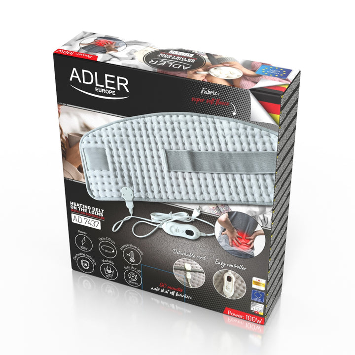 Adler lumbar heating belt, 4 temperature settings, 100W power, LCD remote control, AD 7437