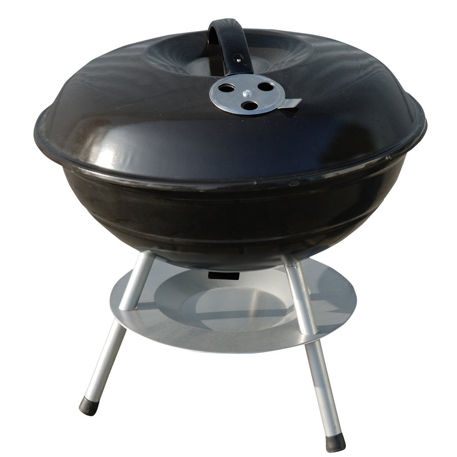 Master Grill&Party MG415 Charcoal Outdoor BBQ Grill 36cm with Lid Enameled Steel Barbecue Adjustable Air Flow Ash Tray