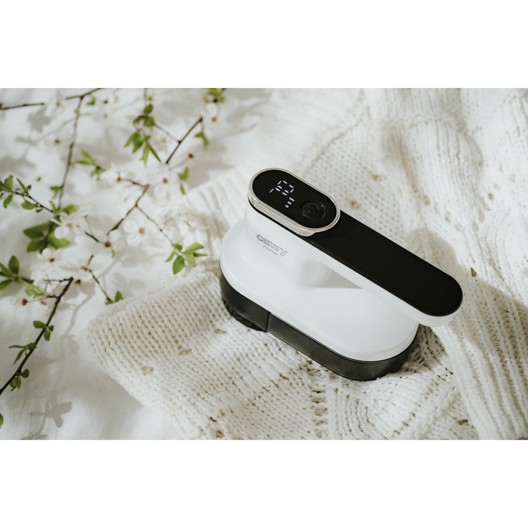 Bearrthóir fabraice Camry, taispeáint LCD, ceallraí in-athluchtaithe Li-Ion, bán agus dubh, CR 9620