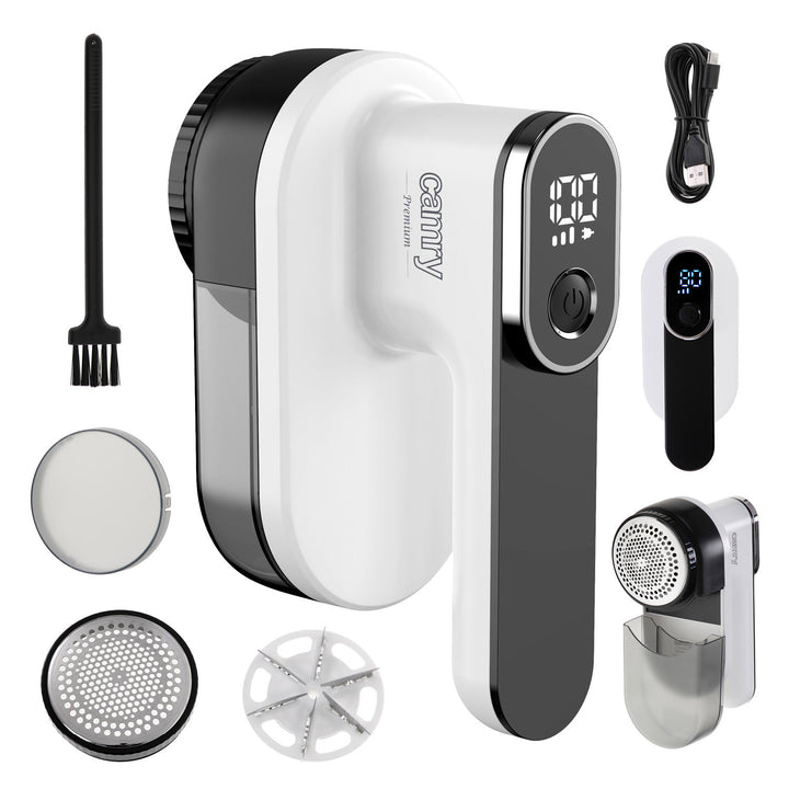 Bearrthóir fabraice Camry, taispeáint LCD, ceallraí in-athluchtaithe Li-Ion, bán agus dubh, CR 9620